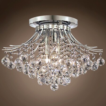 Joshua Marshal Contour 6 Light 19 Chrome Flush Mount With Clear Swarovski Crystals" 700936-012